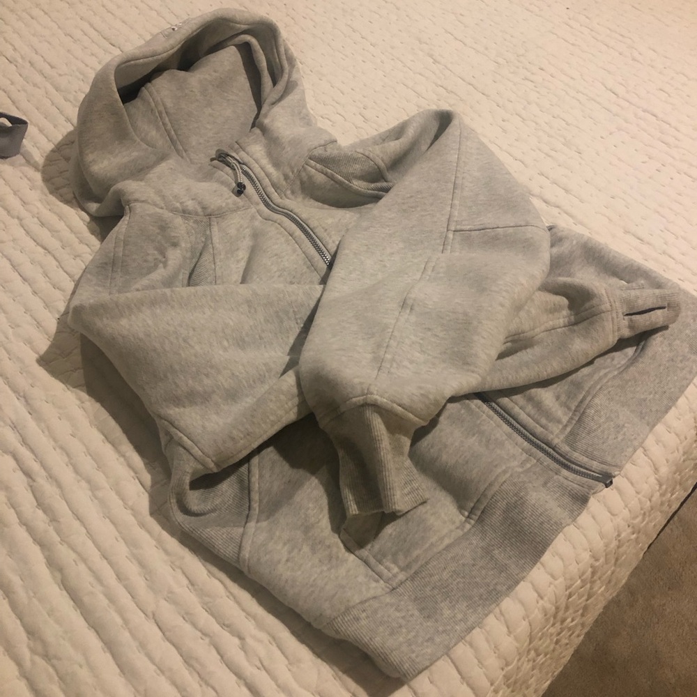Lululemon cropped scuba full zip grey xs/s